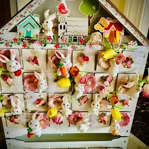 Lighted Easter 25 drawer bunny homes.
